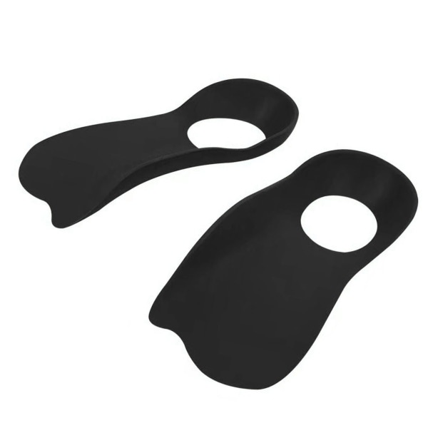 1 pari Flatfoot Ortopediset kantapääpohjalliset Kaaren tukipohjalliset, joissa on reikä O X -tyypin säären korjaamista varten Musta L(40-45)