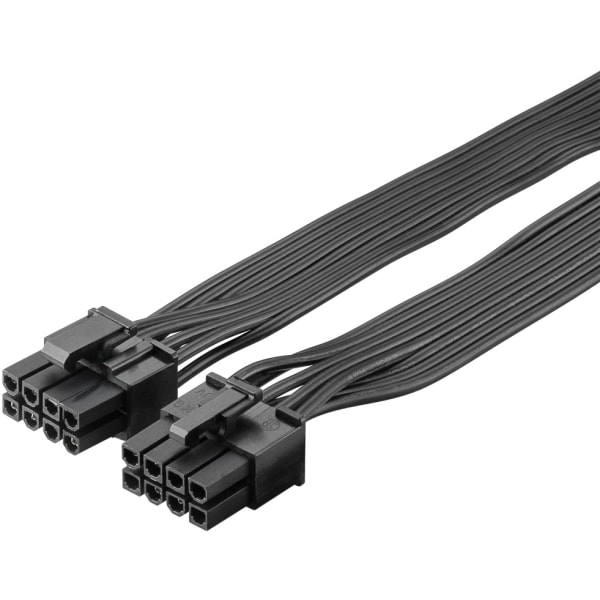Strømforsyningskabel 8-pins han til dobbelt 6+2 han til PCIe