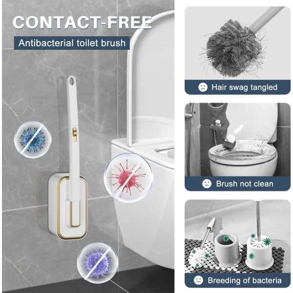 Toalettbørste Kit med 24 Refiller, Engangs Toalettbørste Kit med Aromaterapi