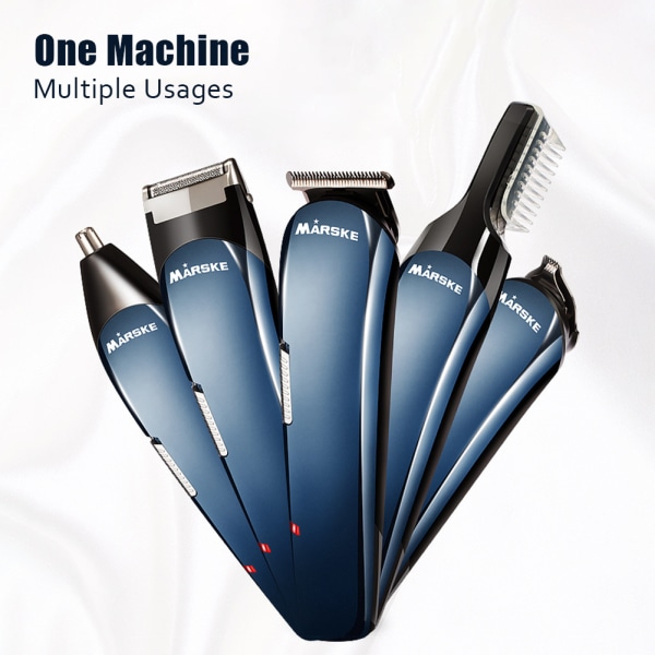 5 I 1 multifunksjon elektrisk barbermaskin Oppladbar nese- og ørehårtrimmer Hårklippersett US