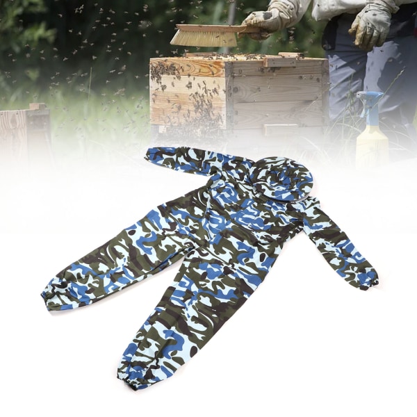 Biavlerdragt med slørhætte Polyester Marineblå aftagelig hat Elastisk manchet Biavlerdragt til begyndere biavlere L
