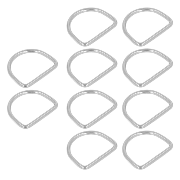 10st 316 rostfritt stål D-ringar 3mm sömlös svetsning halvrunda ringar Surfbräda Kajaktillbehör 25x18x3MM