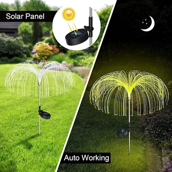 Solcellelamper udendørs, 4 stk. havesolcellelamper, vandtætte, 7 farver, dekorative solcellelamper