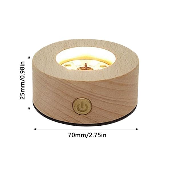 LED Lys Display Holder Krystallkule Base HVIT LYS HVIT