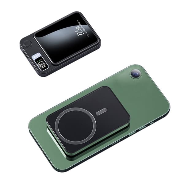 Trådlös Powerbank Extern Extra Batteripack SVART