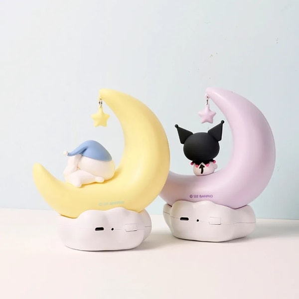 Sanrio Måne LED-lampe Anime Kuromi Cinnamonroll Kawaii-tilbehør Ornament Skønhed Soveværelse Natlamper Sengelampe Dekoration Cinnamoroll