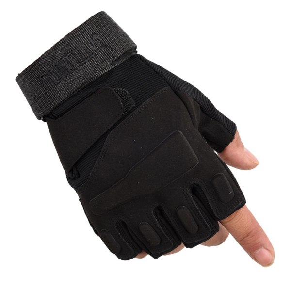 1 par Utomhussport Half Finger Handskar Fingerless Handskar för Jakt Ridning Motorcyklar Eagle Half Finger Svart XL 23-24cm