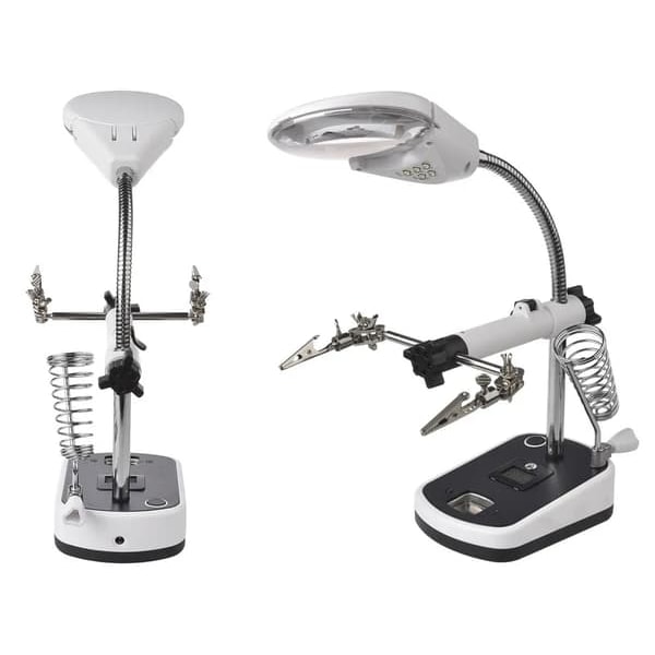 Juotosasema Suurennuslasilla & LED—pa