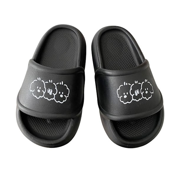 Dame Tyk Sål Slide Sandaler Skridsikre Komfortable Trendy Søde Dame Hjemmesko til Sommer Sort 36‑37 (Passer til Fødder i Størrelse 35-36)