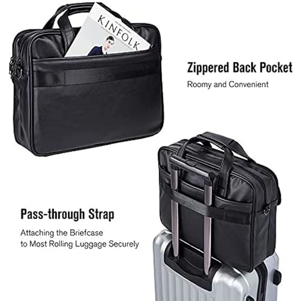 Herrar Läderportfölj för Affärsresor Handgjord Messenger Bag Laptopväska