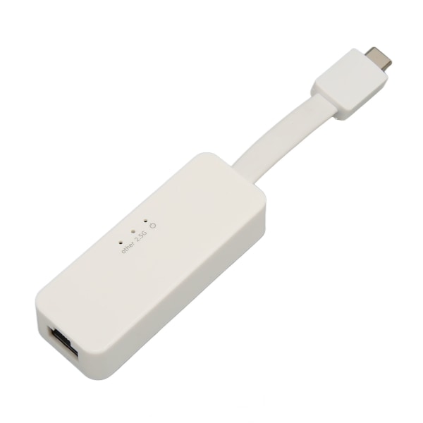 USB til RJ45 Adapter 2500M Plug and Play Bærbar Bredt kompatibel USB til Ethernet Adapter til Laptop Tablet Type C Hvid