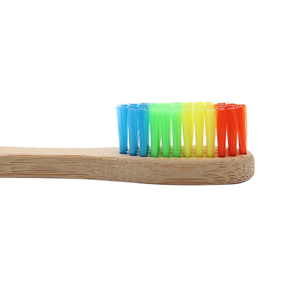 4/6/10 st regnbågsfärgade dubbelkärna borst Miljövänlig bambu tandborste