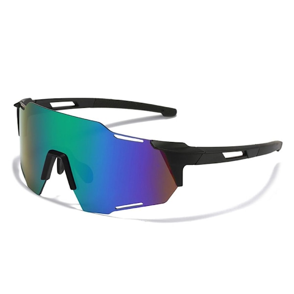 Sportsolbriller Cykelbriller UV-beskyttelsesbriller Motocrossbriller Black-Mirrored Green