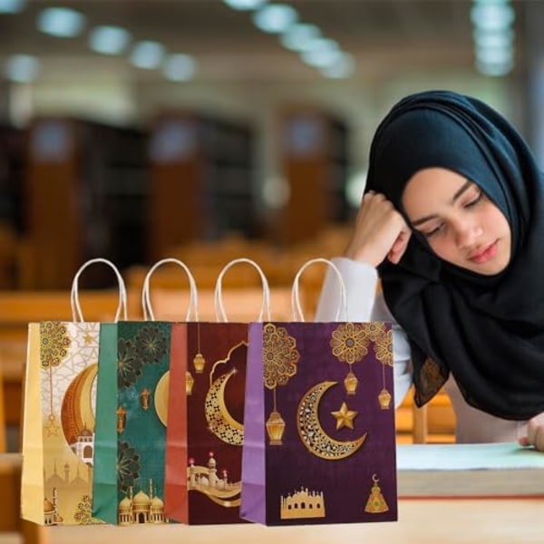 4 kpl Ramadan & Eid Paper-lahjapussit Multipack, pieni Ramadan Eid Ramadan Eid