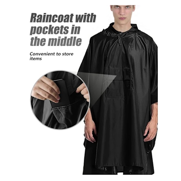 Uudelleenkäytettävä Sateenvarjo Aikuinen Vedenpitävä Poncho Vedenpitävä Aikuinen Kevyt Vedenpitävä Sateenvarjo Ulkoilulle Leirintäalueelle Pyöräilylle Matkalle Pink