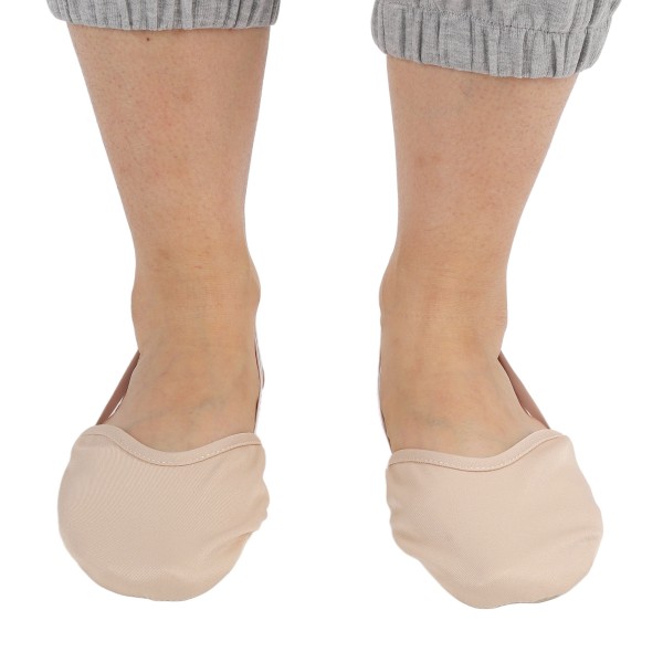 Dansskor med halv sula Hudfärg Lädersula Slitbeständigt mjukt ventilerande bomullstyg Turning Dance Shoes XL (10,5x11,5cm/4,1x4,5in)