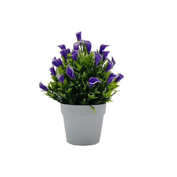 1/2 Kunstig Bonsai-plante for innendørs eller utendørs, falske blomster og lilla purple 1 Pc