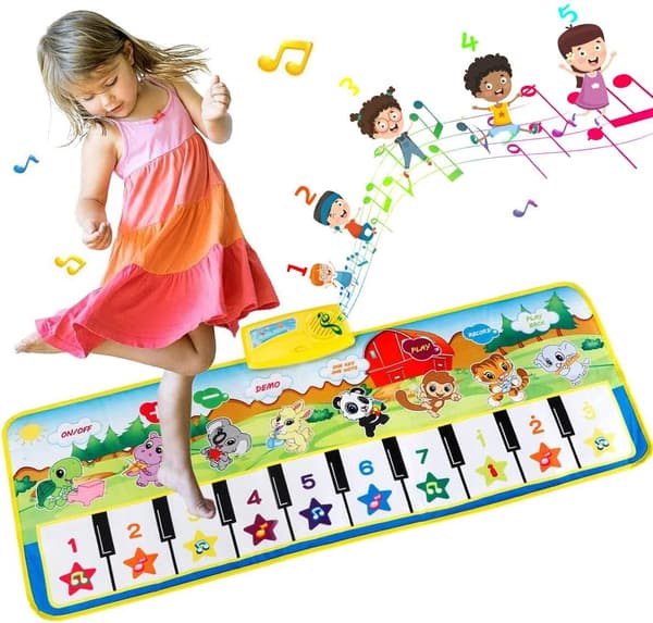 Barnpianomatte, Dansematte, Musikkmatte med 8 Dyrelyder