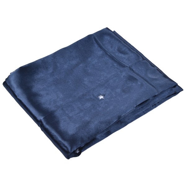 Gardin Dobbelt hult åndbart filter Naturligt lige polyester mørklægningsgardin til soveværelse Stue Skolestue Mørkeblå