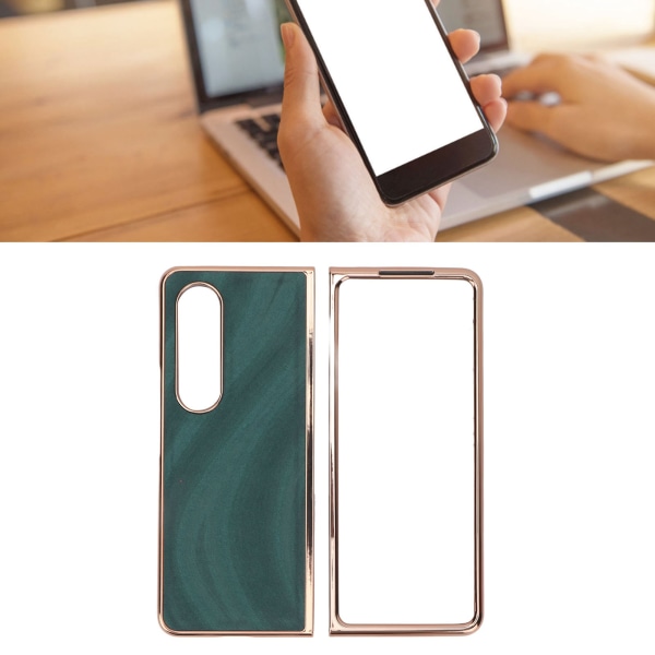 Telefonveske Nano galvanisering Ripesikker Galaxy Texture Folding Telefonbeskyttelsesdeksel for Samsung Galaxy Z Fold 4 Grønn