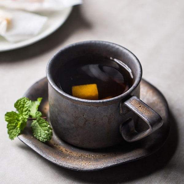Kaffe Kanne, Te Kopp Håndlaget Retro Kopp og Fat Sett Hjem Utsøkt Atmosfære Kaffe Kopp