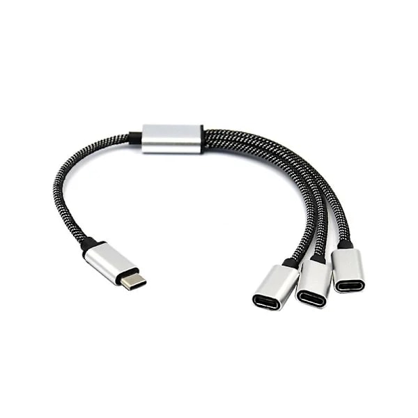 USB C Han til 3 USB C Hun-stik Splitter til Type C Telefoner, Tablets, Bærbare Computere
