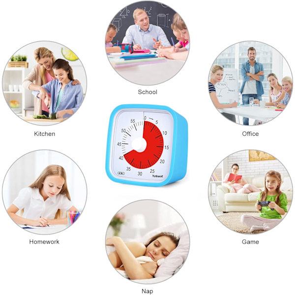 60 minutters analog timer til køkken, kontor, hjem og skole
