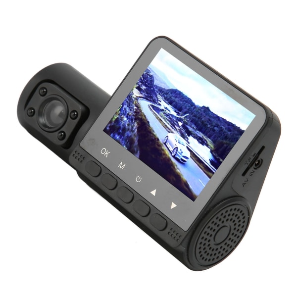 2,4 tommers 3-kanals Dash Cam 1080P treveis trippel bilkamera Night Vision Loop-opptak Bevegelsesdeteksjon Kjøreopptaker