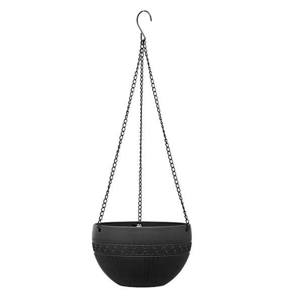 2st plast inomhus- och utomhus självvattnande hängande blomkruka Black