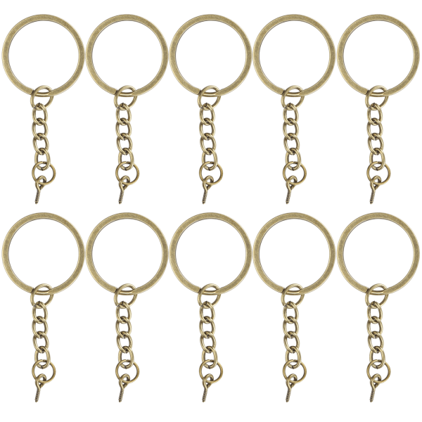 10 st dekorationsnyckelring nyckelringsdelar med skruvögla stiftkontakt gör det själv tillbehör Brons 28mm / 1.1in