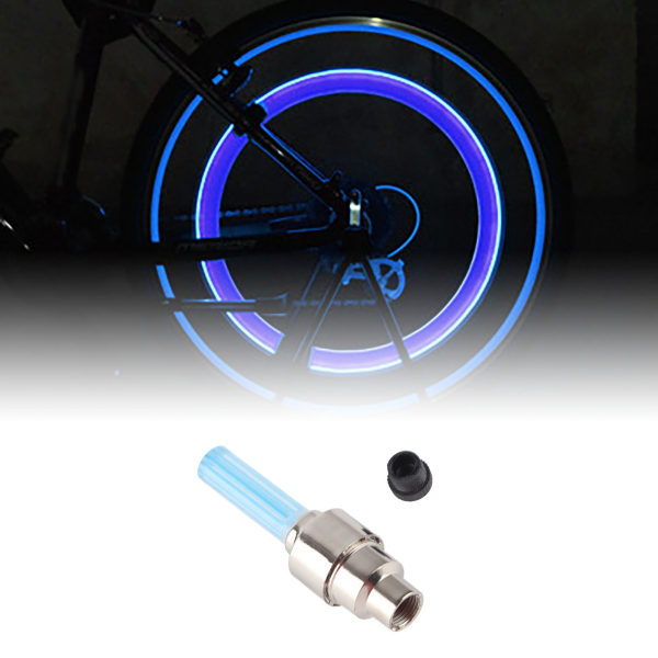 Terrengsykkel dekk ventilhette lys LED lysende dekk munnstykke lampe sykkel hjul ventil kjerne lampe blå