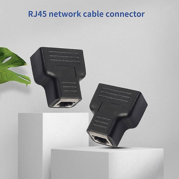 Ethernet Splitter 1 til 2 måter Dual Honport Abs Stabil overføring Rj45 Lan Adapter For datamaskin