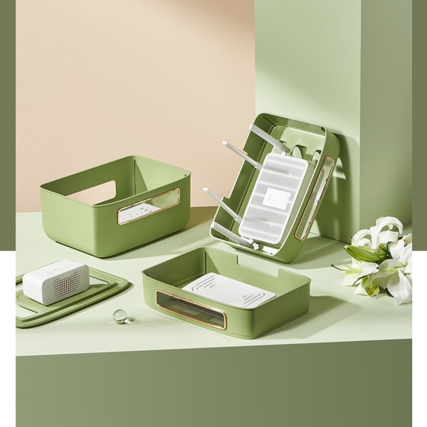 Reitittimen säilytyslaatikko multi irrotettava muotoilu muovinen putoamisenestokaapelin case , vihreä 2 kerrosta