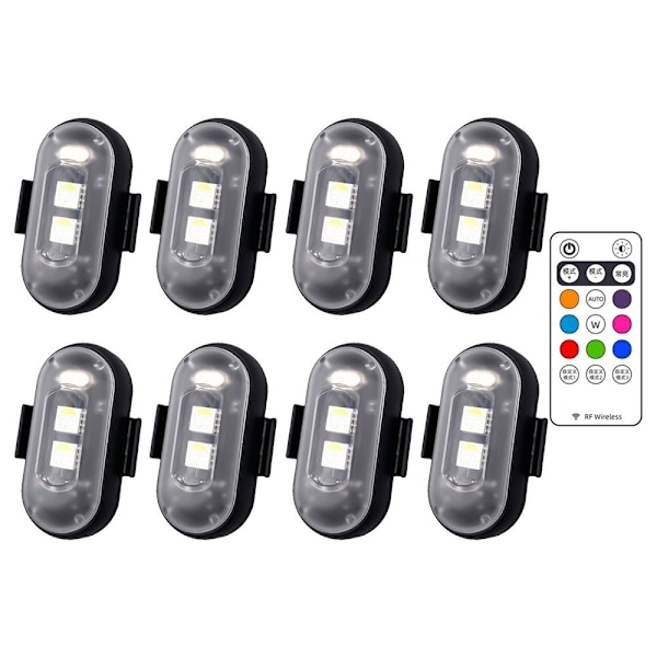 8 Farger LED Strobe Lights Flyplanlys 8PCS 8PCS