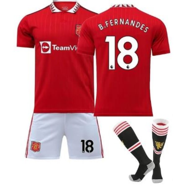 2022/23 Ny vuxen fotbollströja Manchester Unitedista B.FERNANDES 8 10-11v.