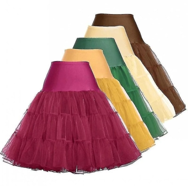 Uusi 50-luvun cosplay-alushame Rockabilly-mekko Crinoline yhteensopiva naisten kanssa Hääalushame hääjuhliin Rockabilly Tutu Burgundy L