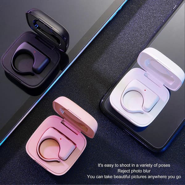 Bluetooth Fjernkontroll Sidevender APP Fjernstyrt Rulle Ring Klikker for Mobiltelefon Svart Solid Normal