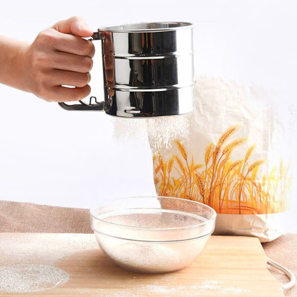 Mesh Mjöl Sil Cup Pulver Sil SILVER
