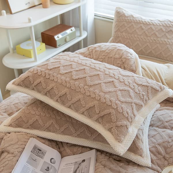 2-pack supermjuka kuddfodral rektangulära örngott för säng soffa bänk, 48*74cm, Khaki