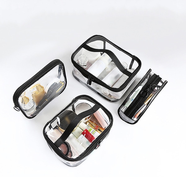 Vandtæt gennemsigtig makeuptaske med lynlås bærbar rejseopbevaringspose