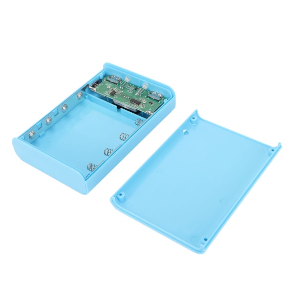 DIY Power Bank Box Blå med LCD-skjerm Dobbel USB 4x21700 batterilader Ytterveske for arbeidssveising gratis