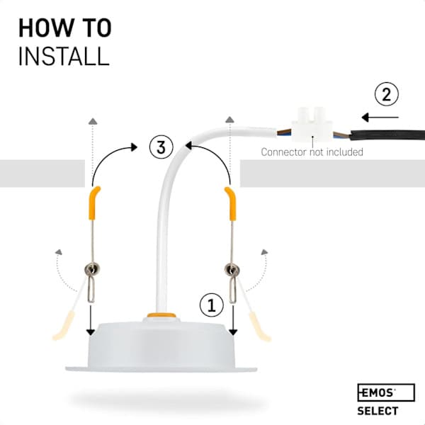 Rund LED Downlight Set 7W 700 Lumen Varmvit 3000K IP54 | 3-Pack