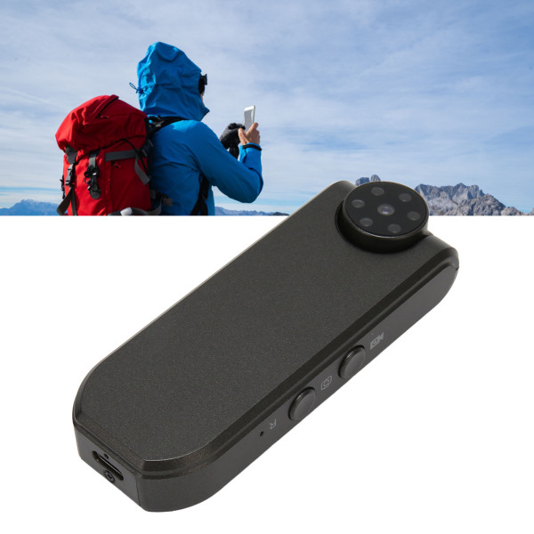 Mini Wearable Camera 1080P Night Vision Oppladbar bevegelsesdeteksjon HD Body Video Recorder for Law Enforcement Black
