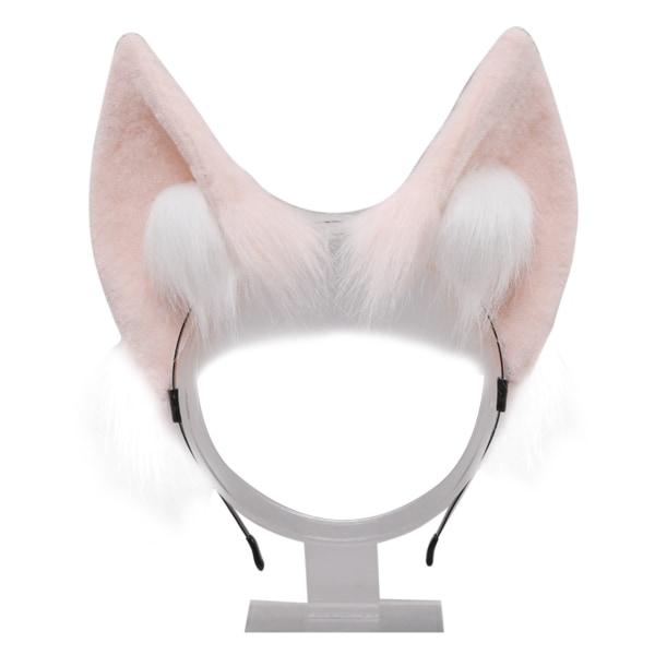 Plyschöra Pannband Söt Bekväm Fine Made Fluffy Animal Ear Huvudbonader med Skelett Rosa