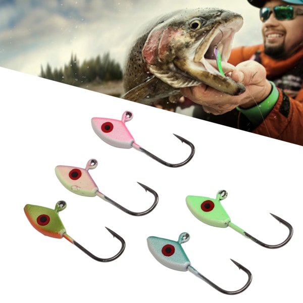 50 STK isfiskekrog Skarp spids poleret farverig realistisk form bærbart isfiskestiksæt til vinter