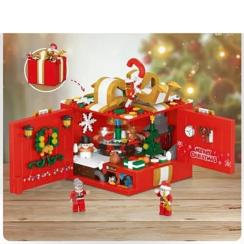 Julklappsbox Navida Mini-klossar År Monterad Byggklossleksak Julpusselmontering