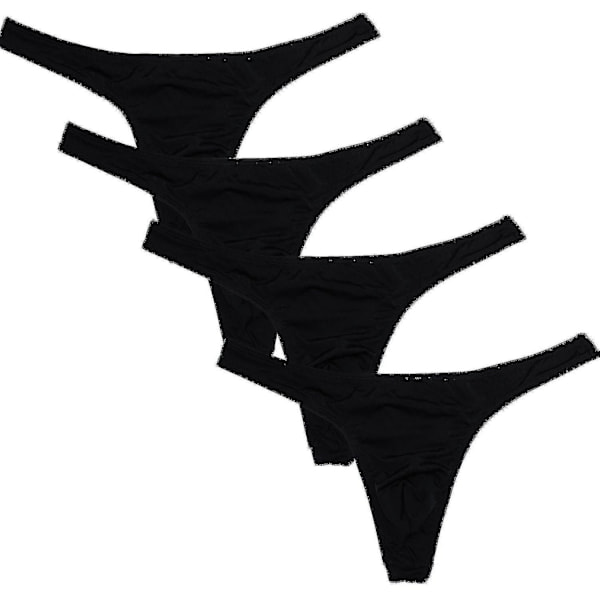 4-pakning Herre Stringtruser Svart