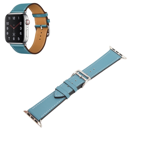 Smart Watch Watch Klockarmband Läder Smart Watch Tillbehör för IOS Watch Series SE 8 7 6 5 4 3 2 1 42mm 44mm 45mm Blå