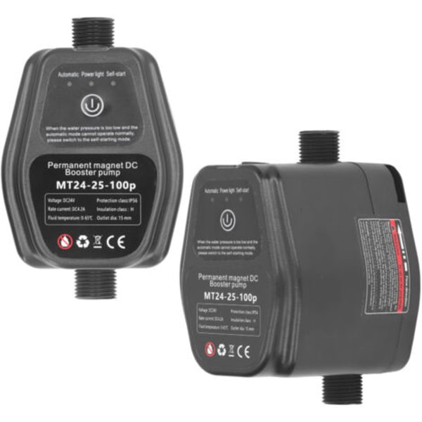 Tryckvattenpump med borstlös DC-motor, automatisk permanentmagnet för hembevattning 100W 24V Svart 100-240V EU-kontakt--.pa