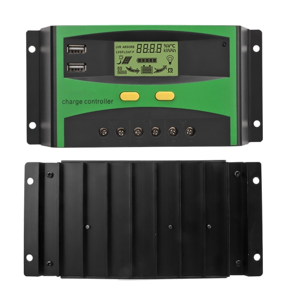 Solar Charge Controller Automatisk Genkendelse LCD-skærm Strøm Display Intelligent Solar Regulator 12V 24V 60A